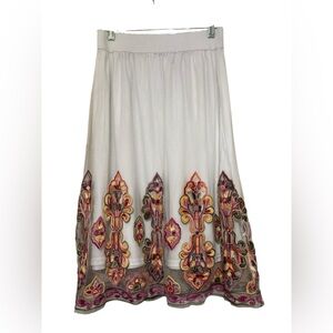Magic A-Line Skirt with Colorful Embroidery